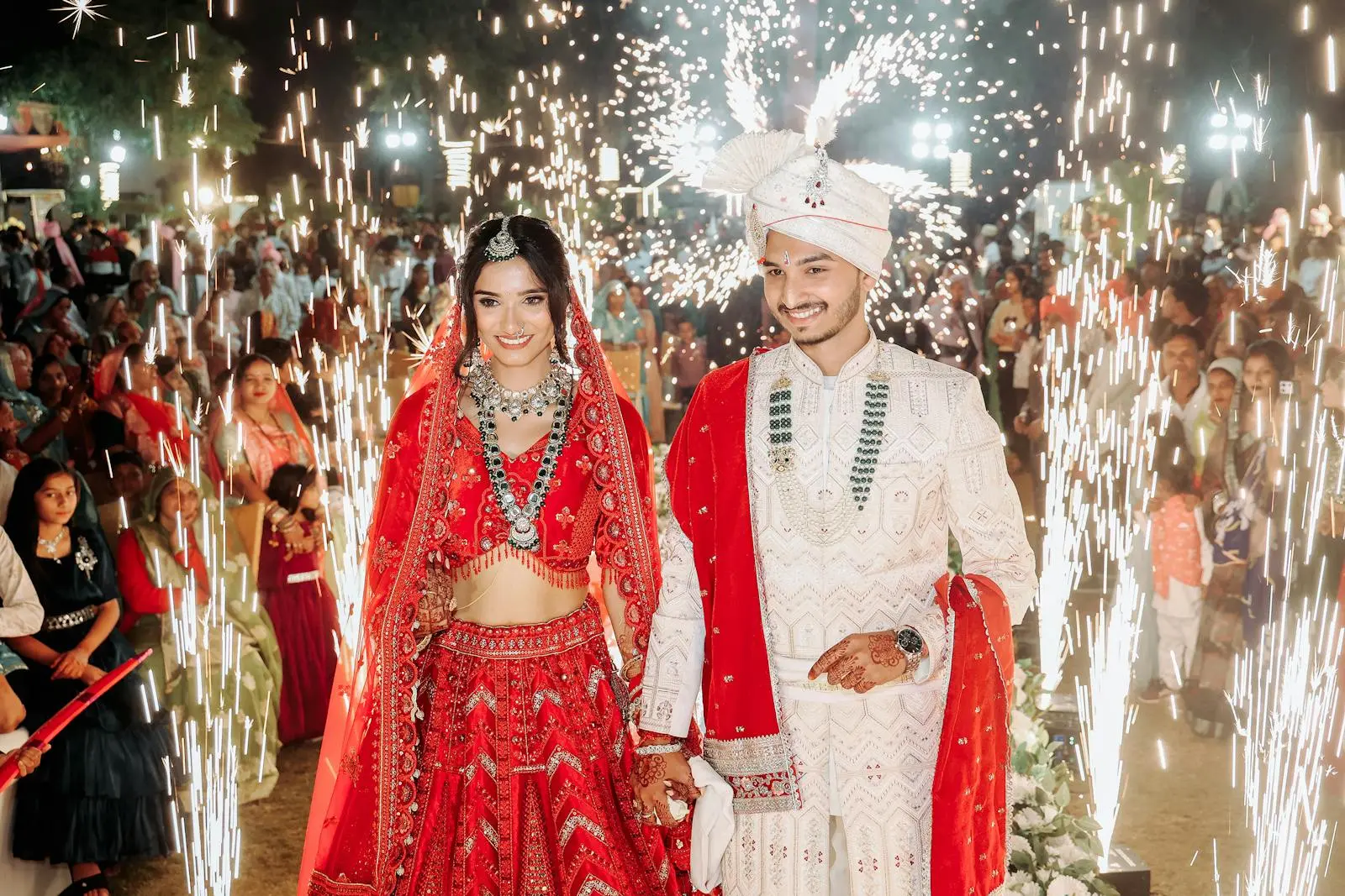 Luxury South Asian wedding reception with dancing and entertainment